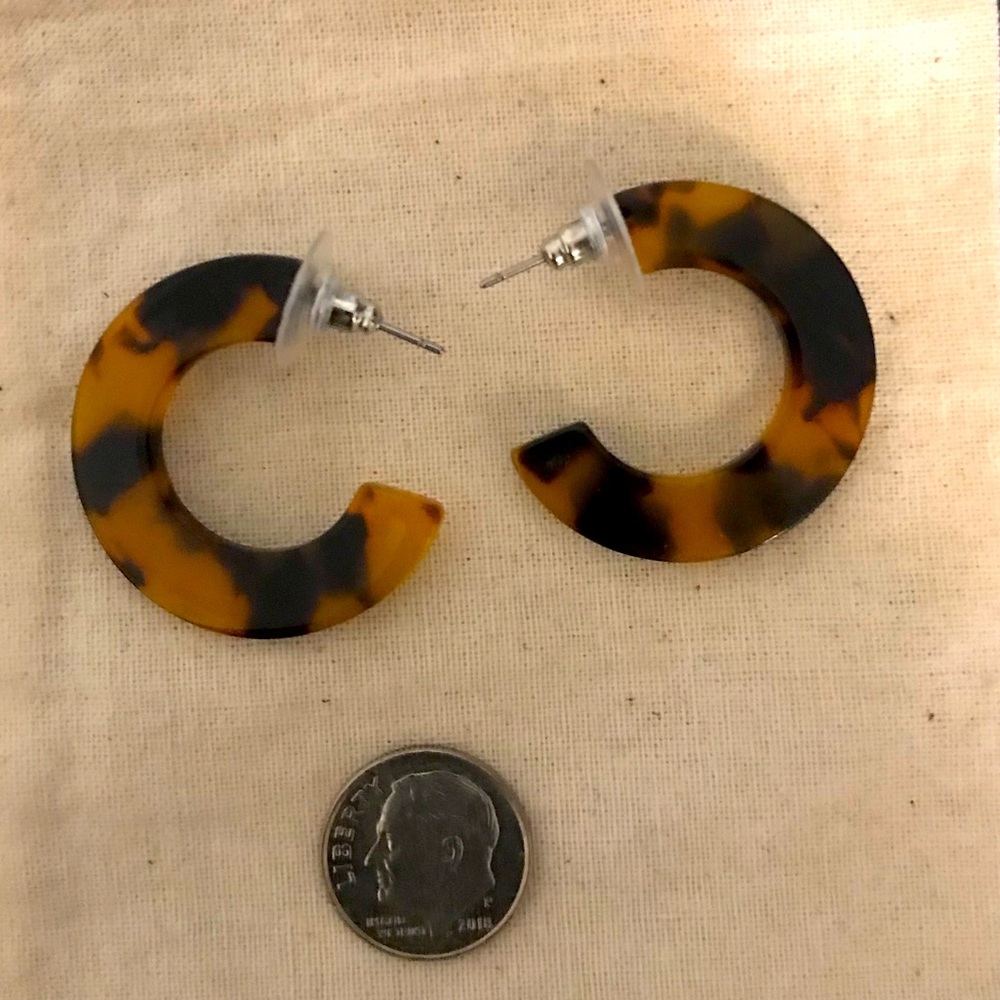 Anthropologie Tortoise Hoop Earrings